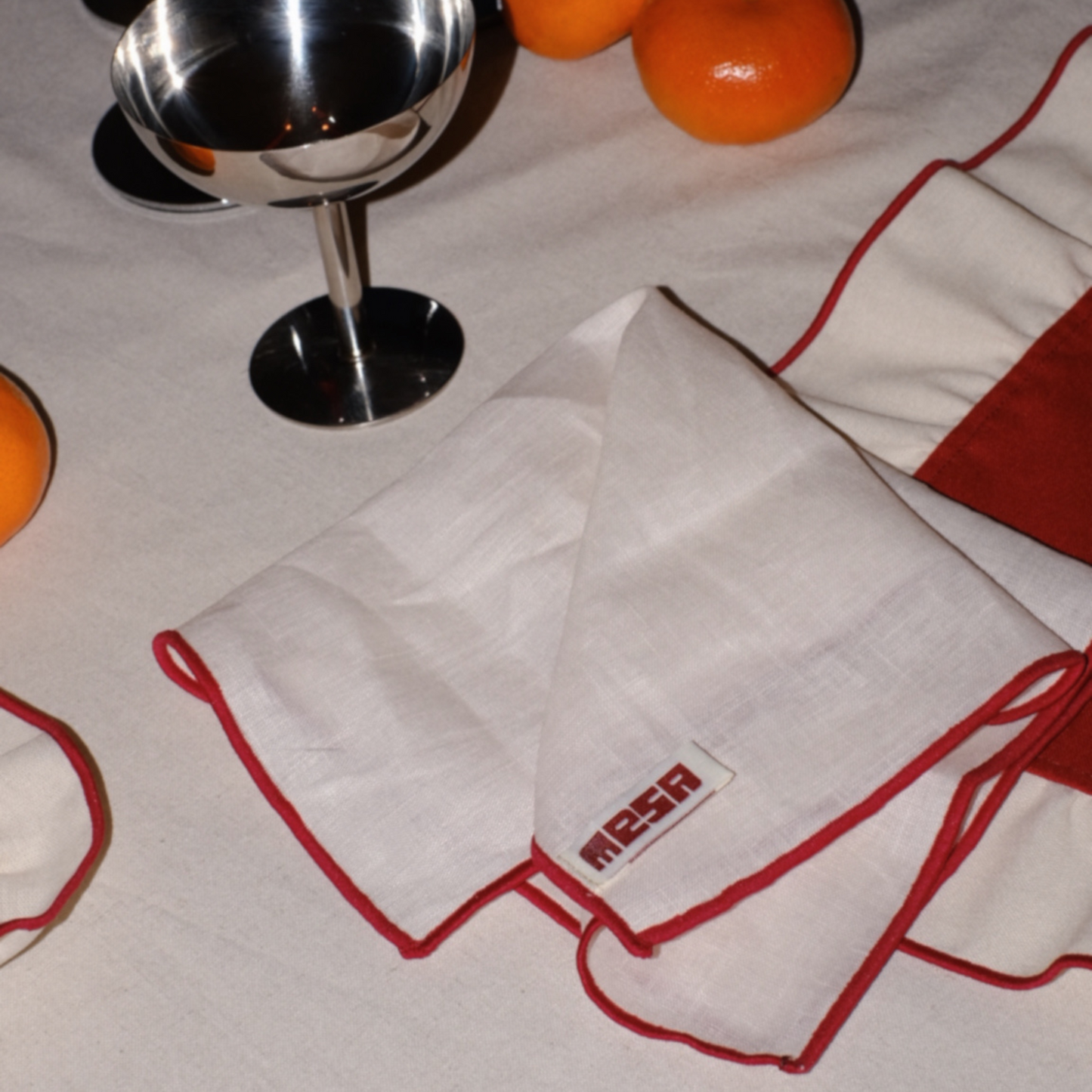 100% linen napkin cream