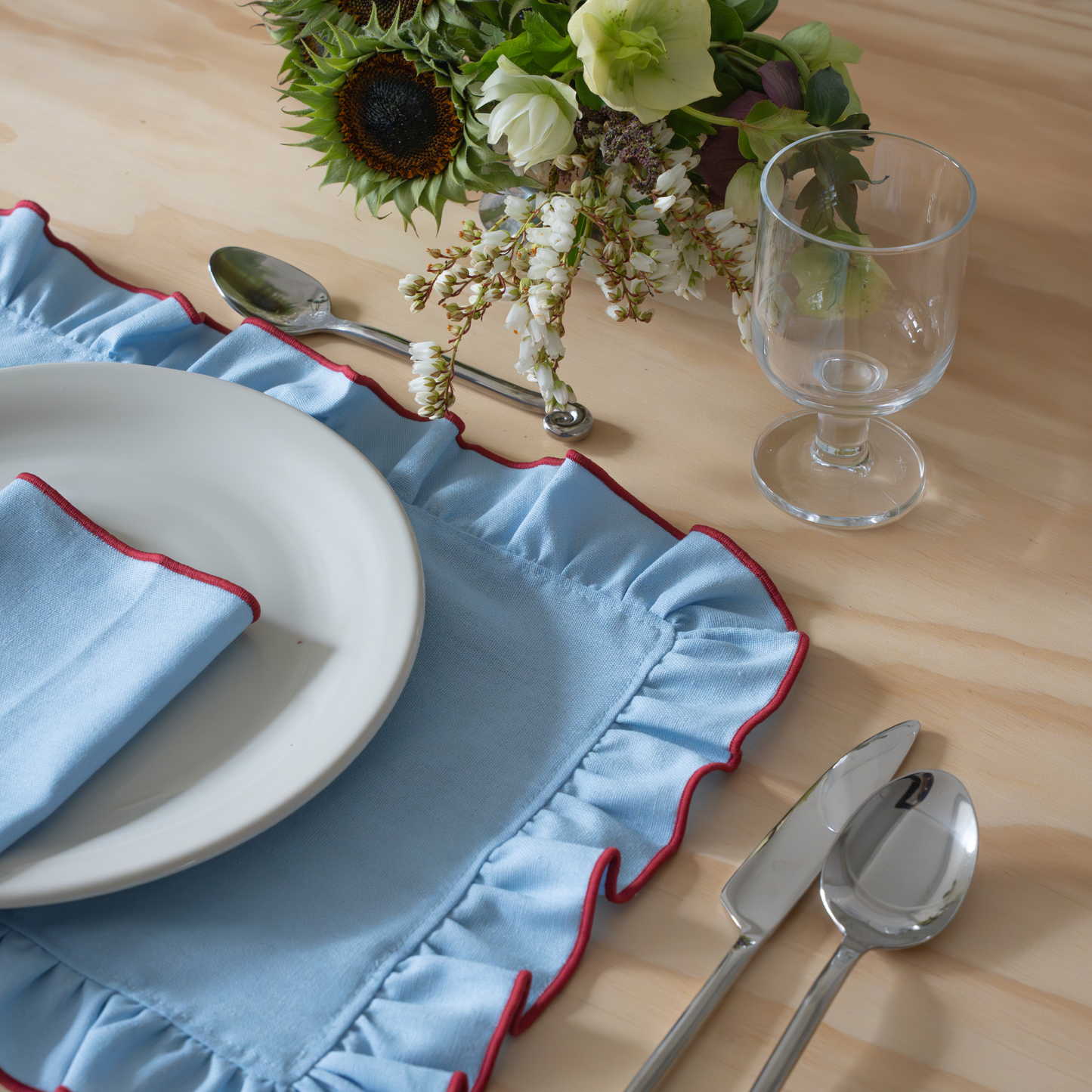 ruffled placemat clear sky