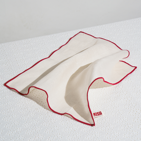 100% linen napkin cream